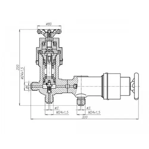 Бронзовый клапан для манометров с герметизацией 521-35.3253 (ИПЛT.49454403)