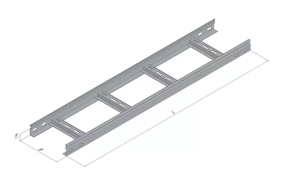 Кабельный лоток лестничный ЗЕ-V 100x200x2000 HDZ сталь 1.2 мм